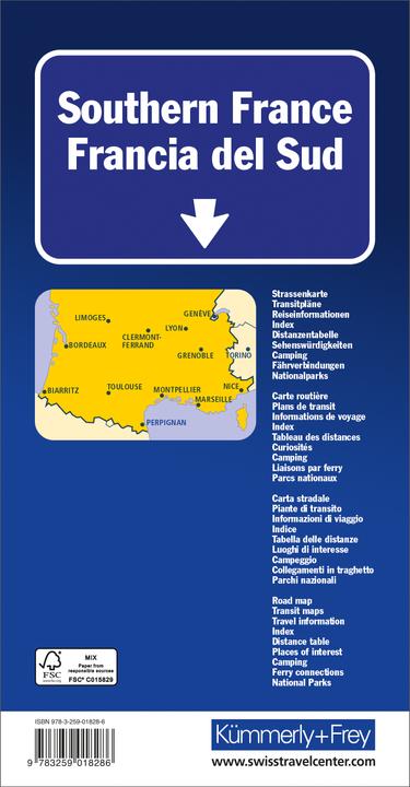 Actual product image France South Road Map 1:600 000
