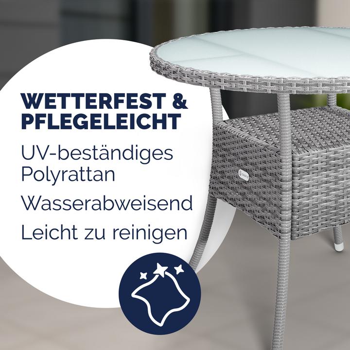 Produktbild Casaria Polyrattan Balkontisch (80 cm)