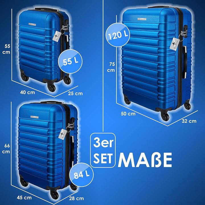 Produktbild Kesser Hartschalenkoffer-Set (120 l, M (50 - 90l), L (90 - 115l), XL (ab 115l))