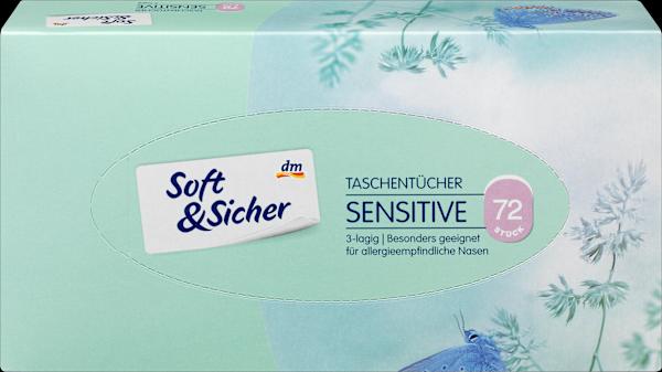 dm Soft&Sicher Taschentücher Box sensitive 3-lagig