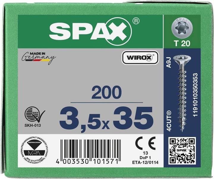 Produktbild Spax Universalschrauben 3.5 x 35 mm, 200 Stück (200 Schrauben pro Stück)