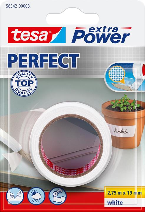 Immagine prodotto tesa extra Power Perfect, 2,75 m, bianco, tessuto, cartone, carta, 19 mm, confezione trasparente (19 mm)