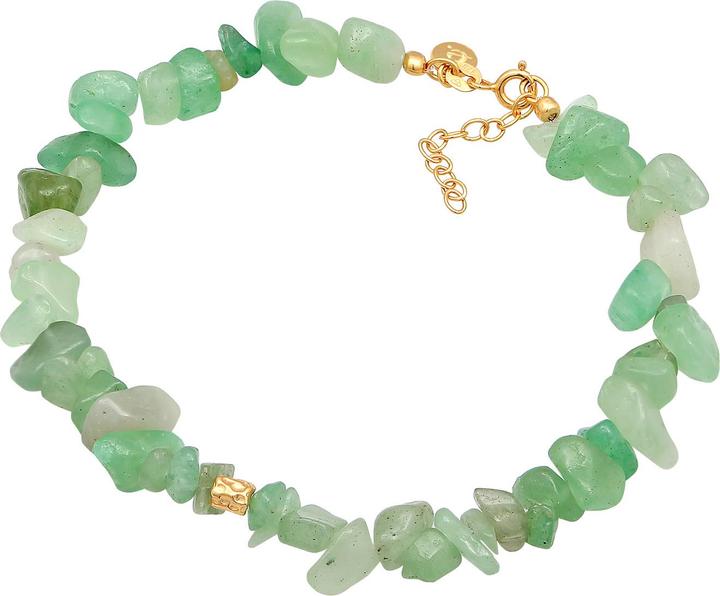 Produktbild Elli PREMIUM Fussschmuck Aventurin Splitter Bead 925 Silber vergoldet (Plastik, 925 Sterling Silber vergoldet, Aventurin, 22 cm)