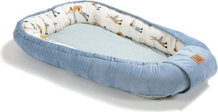 Image du produit La Millou Nid d'ange |Coton velours premium|Oreiller Sleepy Pig inclus |Heart Beat Blue