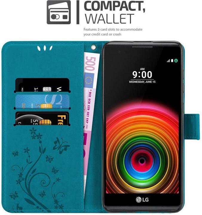Productafbeelding Cadorabo Bloemen Boekomslag (LG X Power)