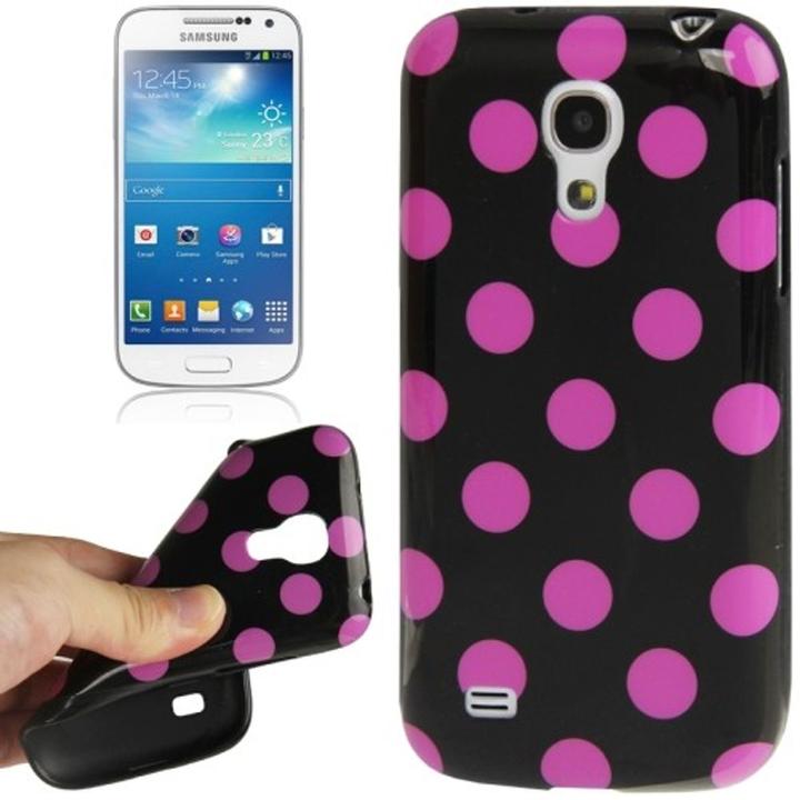 Actual product image König Design Protective cover dots TPU Case for mobile Samsung Galaxy S4 mini i9190 black/purple (Samsung Galaxy S4 mini)