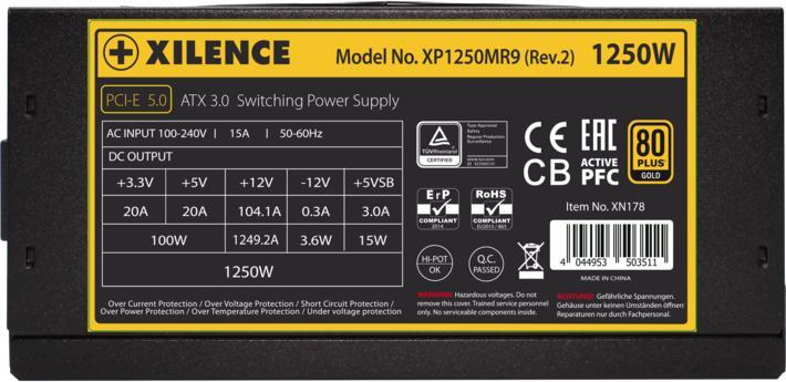 Actual product image Xilence Power Supply 1250W Performance X 80+ Gold Modular ATX3.0 (1250 W)