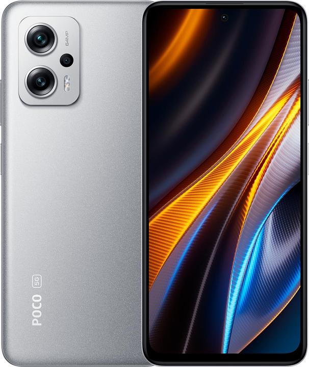 Xiaomi Poco X4 GT (128 GB, Silber, 6.60", Dual SIM, 64 Mpx, 5G)