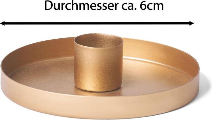 Actual product image Novaliv Set of 8 Table Candle Holders GOLD Diameter 6cm Advent Wreath Candle Plate Candle Holder (6 x 6 x 6 cm)