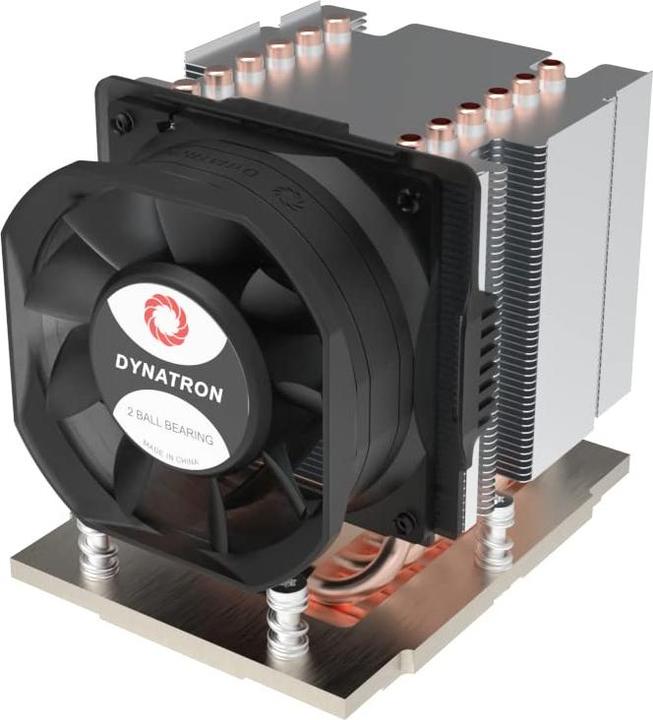 Actual product image Dynatron J12 AMD Genoa SP5 cooler 3U active Aluminum Stacked Fins with Heat Pipes and Copper Heat Sp (105 mm)