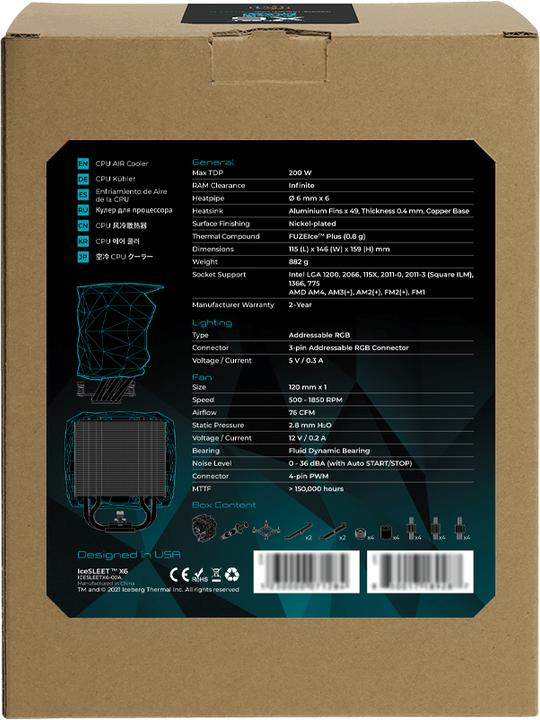 Actual product image Iceberg Thermal IceSLEET X5 - RGB - AM4/Intel (159 mm)