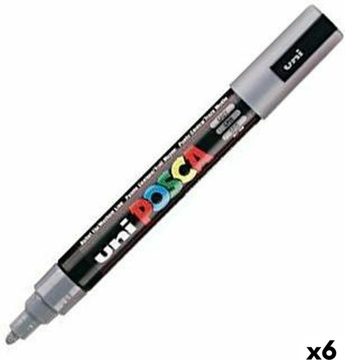 Immagine prodotto Uni-ball Osama Confezione 6 Posca Medio (Grigio, 2.50 mm, 6 x)