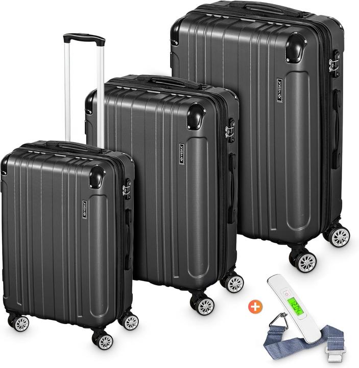 Immagine prodotto Veska 3-teiliges Hartschalenkoffer-Set (Bagaglio a mano (fino a 50 litri), M (50 - 90l), L (90 - 115l))