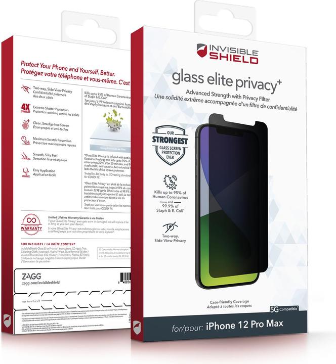 Image du produit Zagg Invisibleshield Glass Elite (1 pièce(s), Apple iPhone 12 Pro Max)