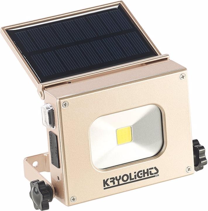 Actual product image KryoLights 2in1 LED floodlight with powerbank and solar panel (4000 mAh, 10 W, 14800 Wh)