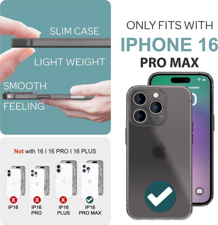Image du produit Nalia Étui rigide mat extrêmement fin de 0,3 mm d'épaisseur (Apple iPhone 16 Pro Max)