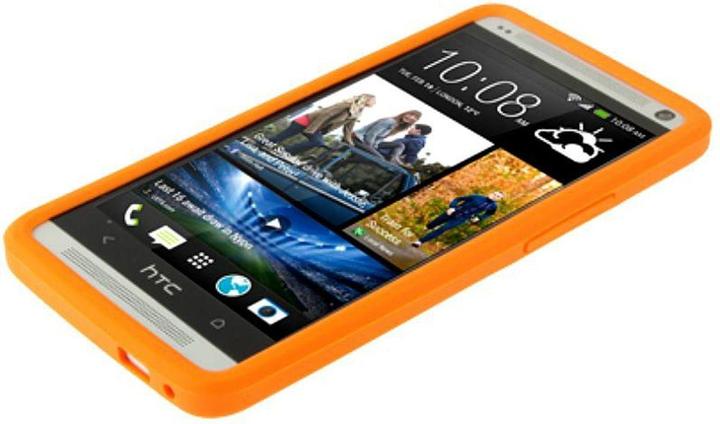 Produktbild König Design Schutzhülle Silikon Case für Handy HTC One M7 Orange (HTC One M7)