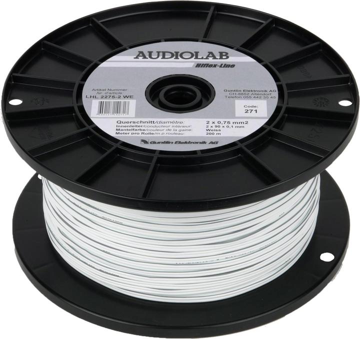 Actual product image Audioraq AUDIOLAB Hiflex LS cable, 2x0.75mm² white (200 m, 0.75 mm²)