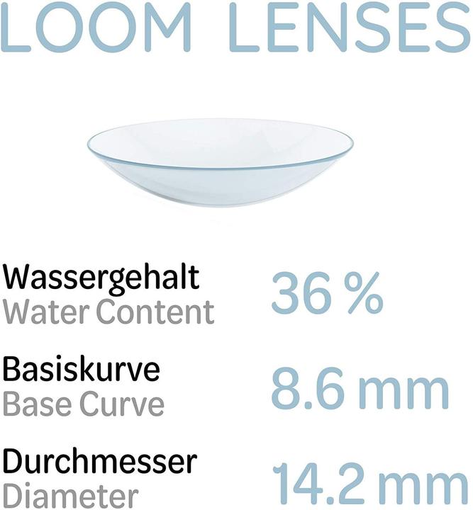 Actual product image LOOM Lenses LOOM Monatslinsen - 3 Stück - weich | BC 8.6 | DIA 14.2 (3 Piece, Monthly lens)