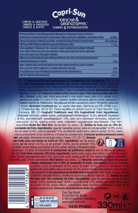 Produktbild Capri-Sun CSu Kirsche-Granatapfel 0,33l TP (1 x 33 cl)