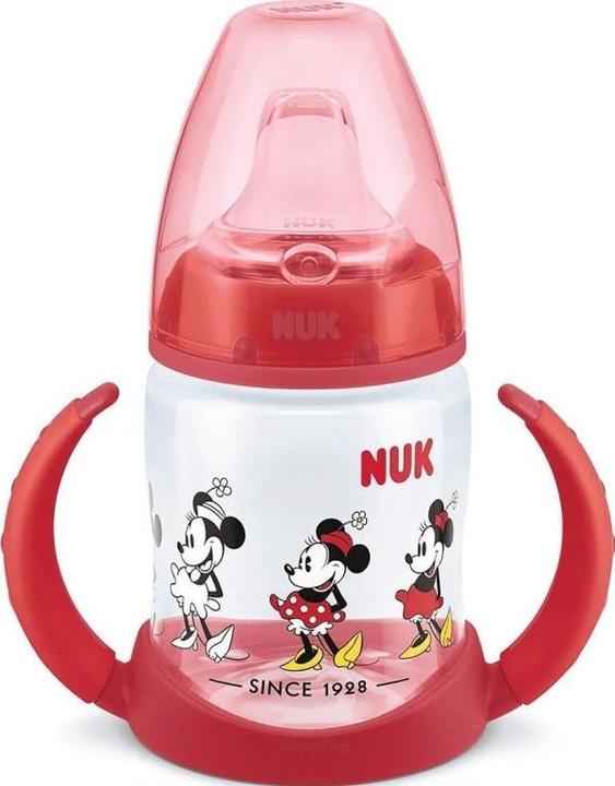 Actual product image NUK Bottle for oral solution with mouse handle and temperature indicator Minnie 150 ml red NAK (150 ml)