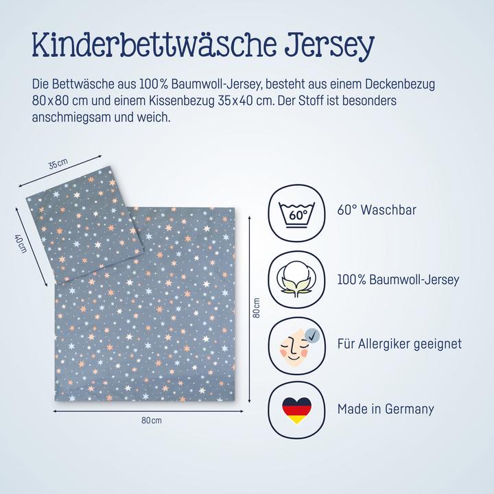 Produktbild Julius Zöllner Jersey Bettwäsche - 100/135+40/60 - Shiny Stars