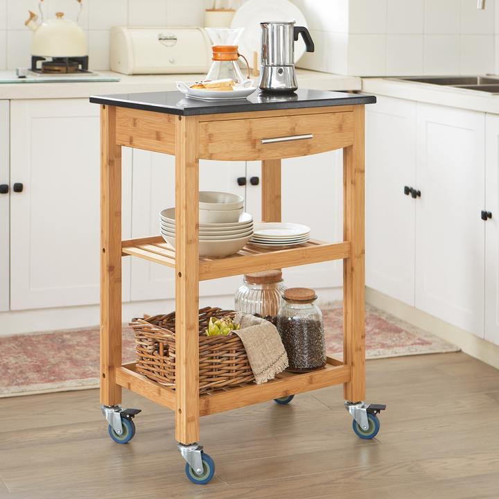 Actual product image SoBuy Kitchen trolley with granite worktop