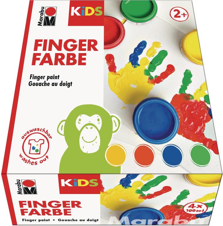 Produktbild Marabu Fingerfarbe (Gelb, Grün, Blau, Rot, 100 ml)