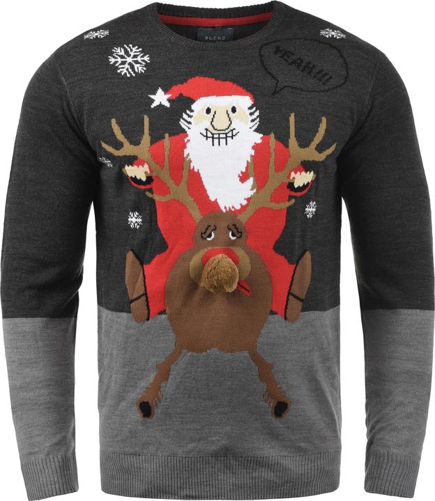 Actual product image Blend Rudolph Men's Christmas Jumper Knit Fun Pullover With Crew Neck (XXL)