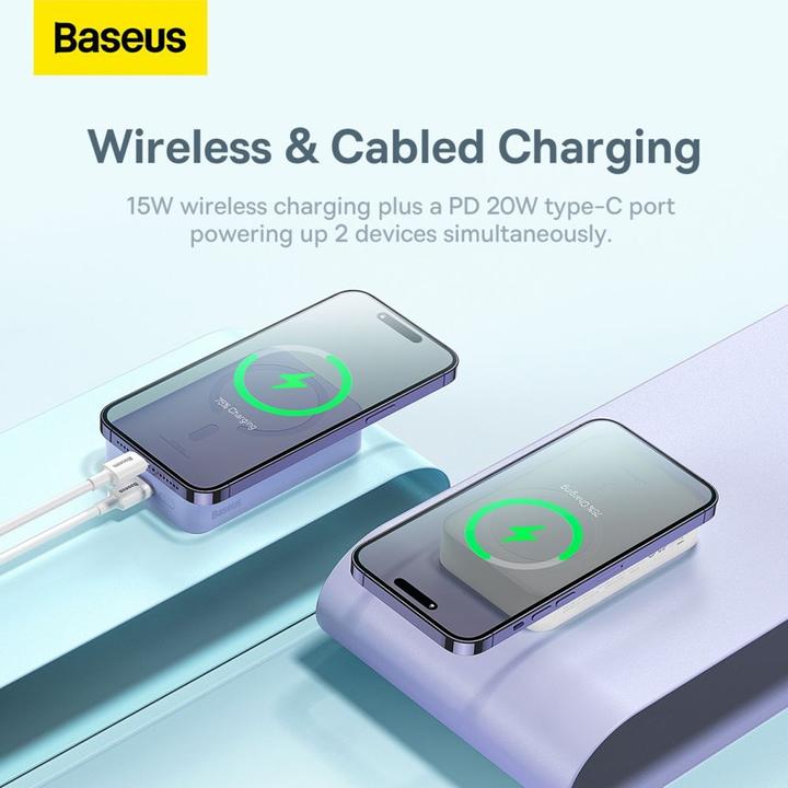 Actual product image Baseus Powerbank Magnetic Mini 20000mAh 20W (white) (20000 mAh, 20 W, 74 Wh)