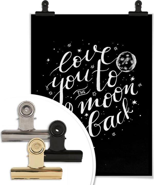 Produktbild Trenddeko Love you to the moon and back - handlettering - schwarz negativ (120 x 150 cm)