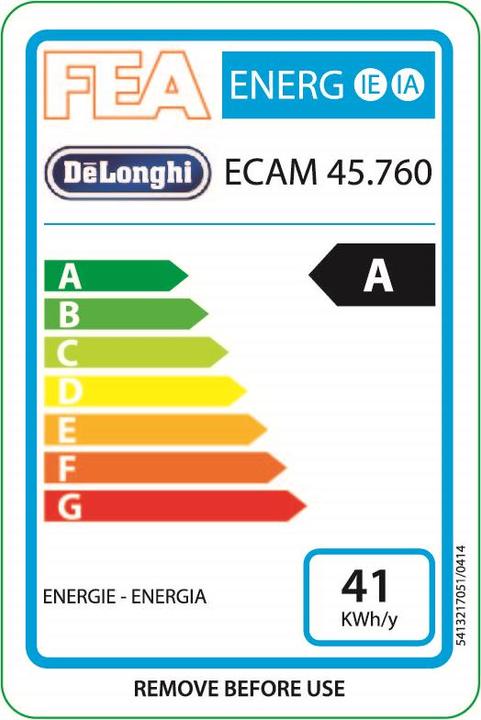 Energie-Label De'Longhi Eletta Cappuccino Top