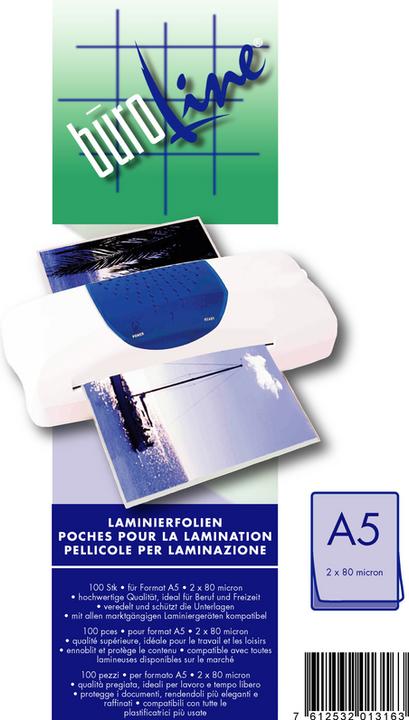 Produktbild BüroLine Laminier-Folien - Standard (A5, 100 Stück, 80 µm)