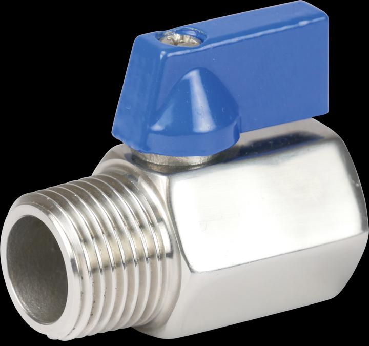Actual product image Profec Minikugelhahn Edelstahl 316 1/2" Innengewinde x Aussengewinde 40bar