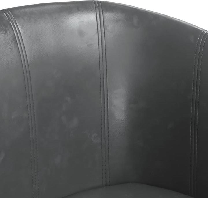 Actual product image VidaXL Clubsessel mit Fusshocker Grau Kunstleder,Farbe