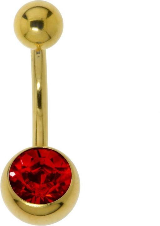 Produktbild Bijouteria Bauchpiercing (PVD Beschichtung (goldfarbig), Chirurgenstahl 316L, Kristall)