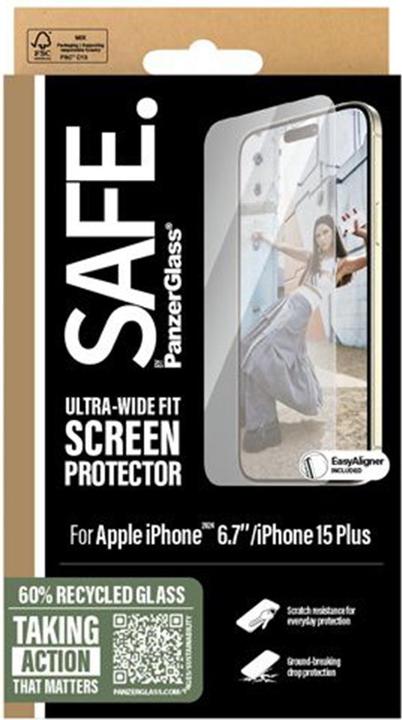 Actual product image PanzerGlass SAFE. Screen Protector iPhone '24 6.7" Ultra-Wide Fit (1 Piece, Apple iPhone 16 Plus)
