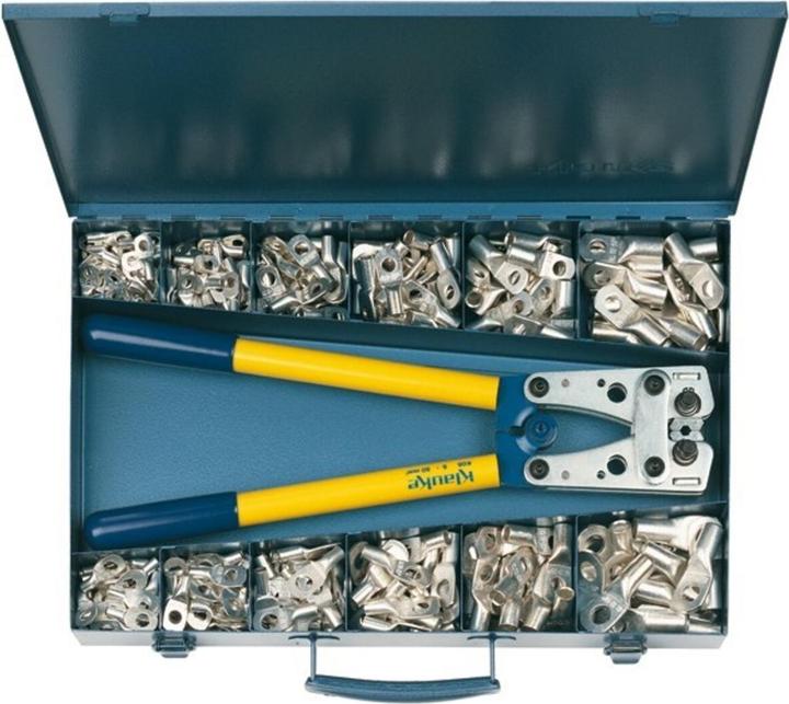 Produktbild Klauke Rohrkabelschuh-Sortiment 6 - 50 mm² mit Presswerkzeug