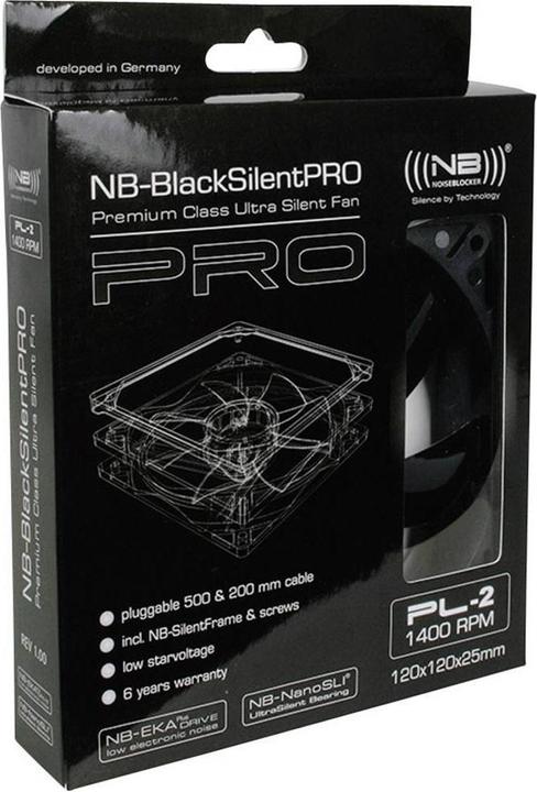 Actual product image Noiseblocker Black Silent Pro-Series PL2 (120 mm, 1 x)