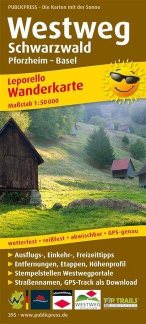 Image du produit Carte de randonnée Westweg Forêt-Noire, Pforzheim - Bâle 1 : 50 000 50000