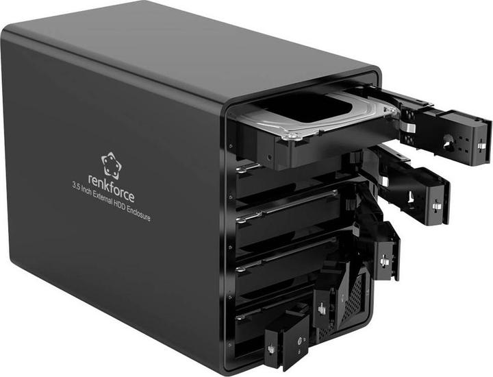 Actual product image Renkforce RF-6647600 8.9 cm (3.5 Zoll) Festplattengehäuse 5 Bay 3.5 Zoll USB-A ( (3.5")