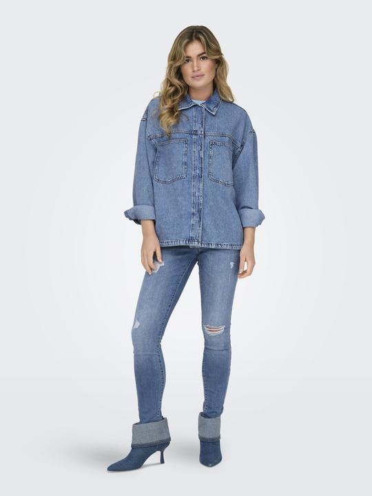 Actual product image Only Regular fit Shirt collar Cuffs with button Low-set shoulder Denim shirt Denim shirt (S)