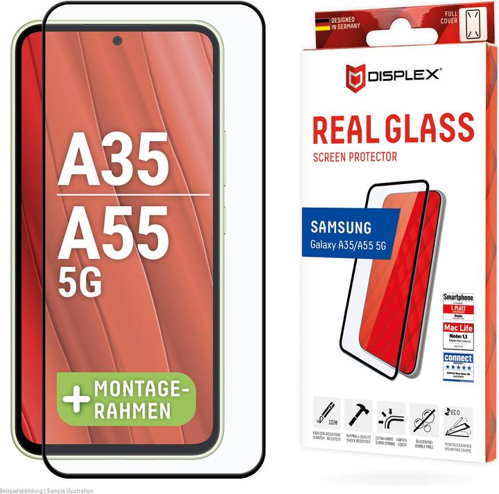 Produktbild Displex Real Glass, Full Cover Panzerglas (1 Stück, Samsung Galaxy A55, Samsung Galaxy A35)