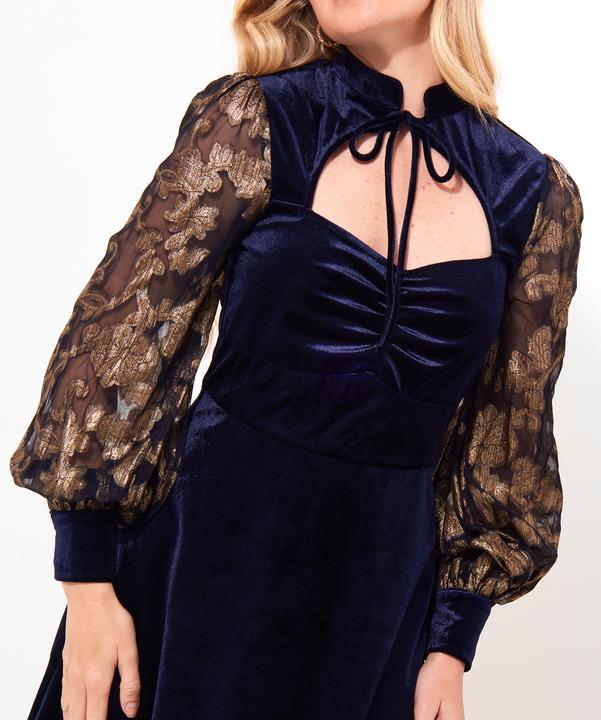 Image du produit Joe Browns Robe en velours à manches contrastées et brodées (46)