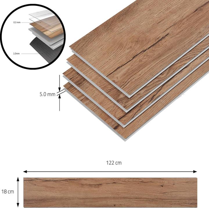 Actual product image neu.holz SPC Klickboden 'Okapirg' 10 Dekordielen 2,196 m² Nordic Oak (Vinyl floor, 2.20 m²)