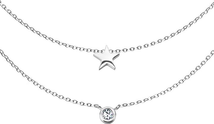 Image du produit Star Piercing Chaîne argent pendentif cristal et étoile (sans laiton, Acier chirurgical 316L)