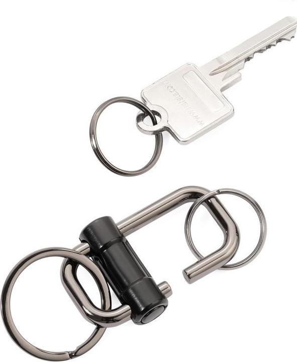 Produktbild Troika 2-WAY KEY Schlüsselanhänger mit 3 Ringen und Schiebeverschluss, schwarz