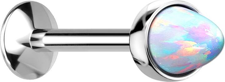 Immagine prodotto Star Piercing Micro Labret filo interno argento Opal Cone bianco (senza ottone, Acciaio chirurgico 316L)