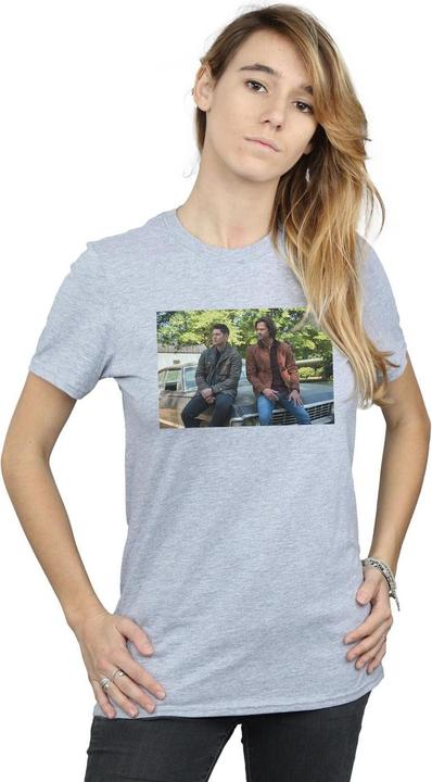 Actual product image Supernatural Womens/Ladies Impala Brothers Cotton Boyfriend T-Shirt (S)