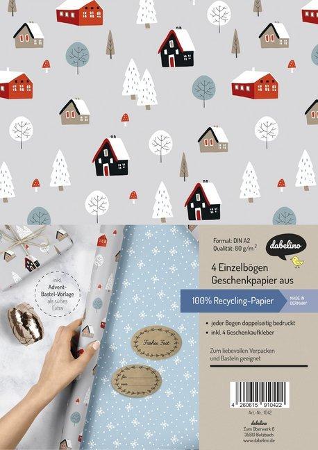 Immagine prodotto Dabelino Set di carta da regalo natalizia: Scandinavo (Carta da regalo, 4 x)